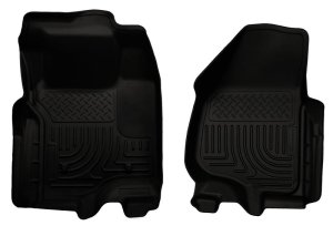 Ford Super Duty Floor Liners - Front - Husky Liners - WeatherBeater - Black - `11-`12
